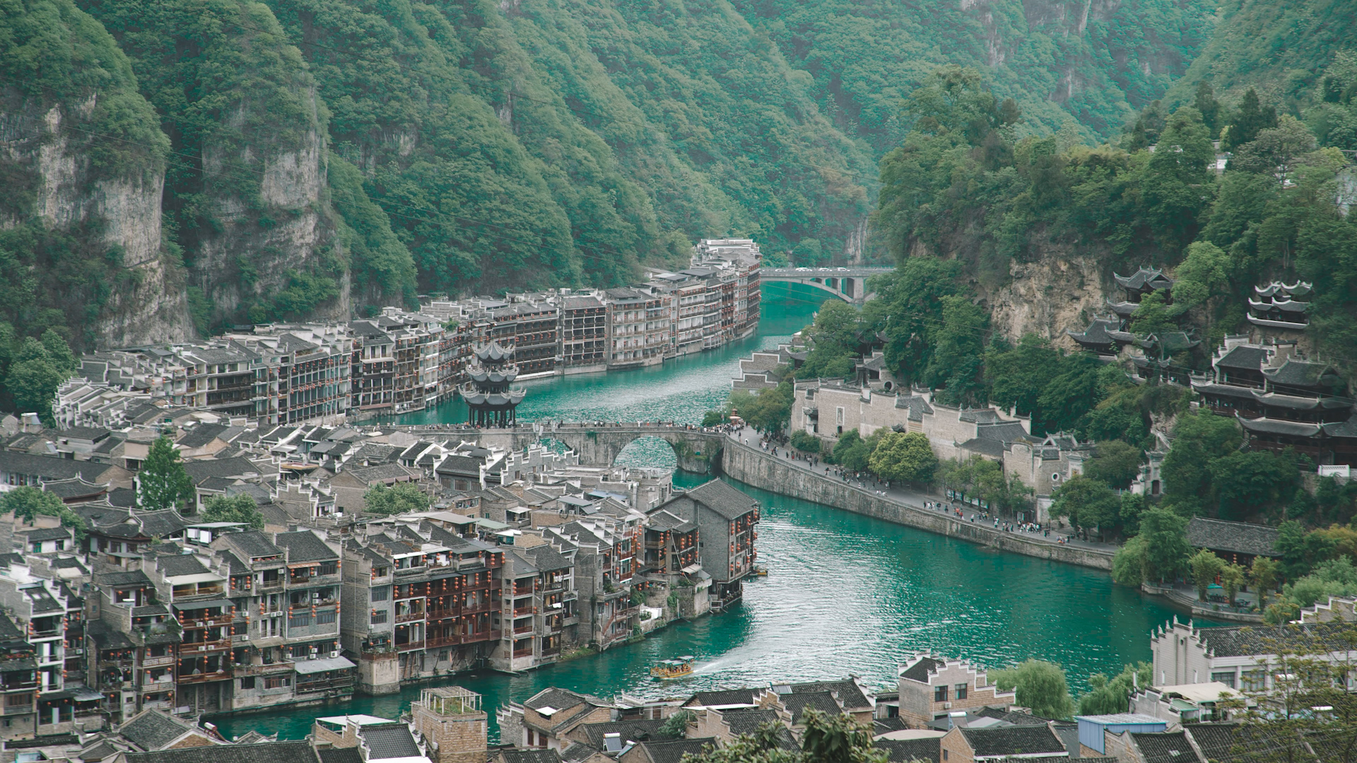 贵州省镇远古城航拍