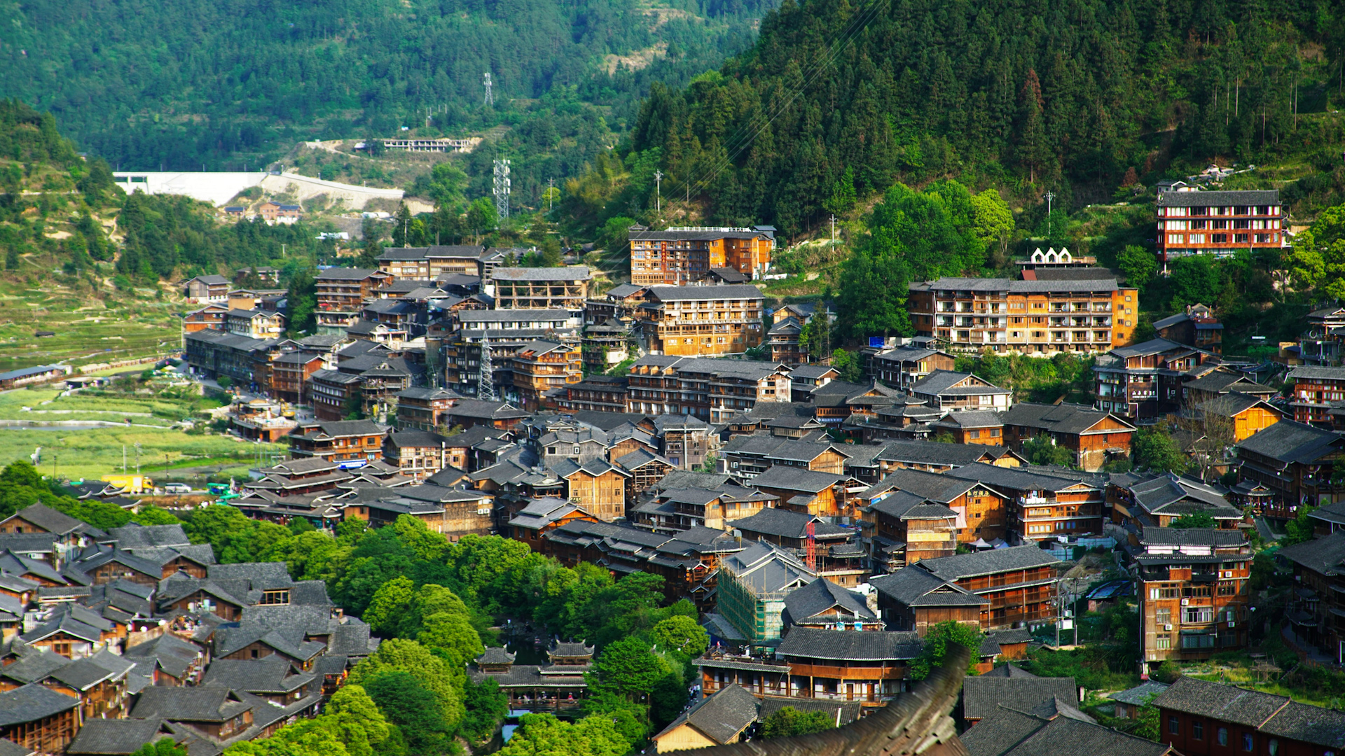 贵州省西江千户苗寨航拍